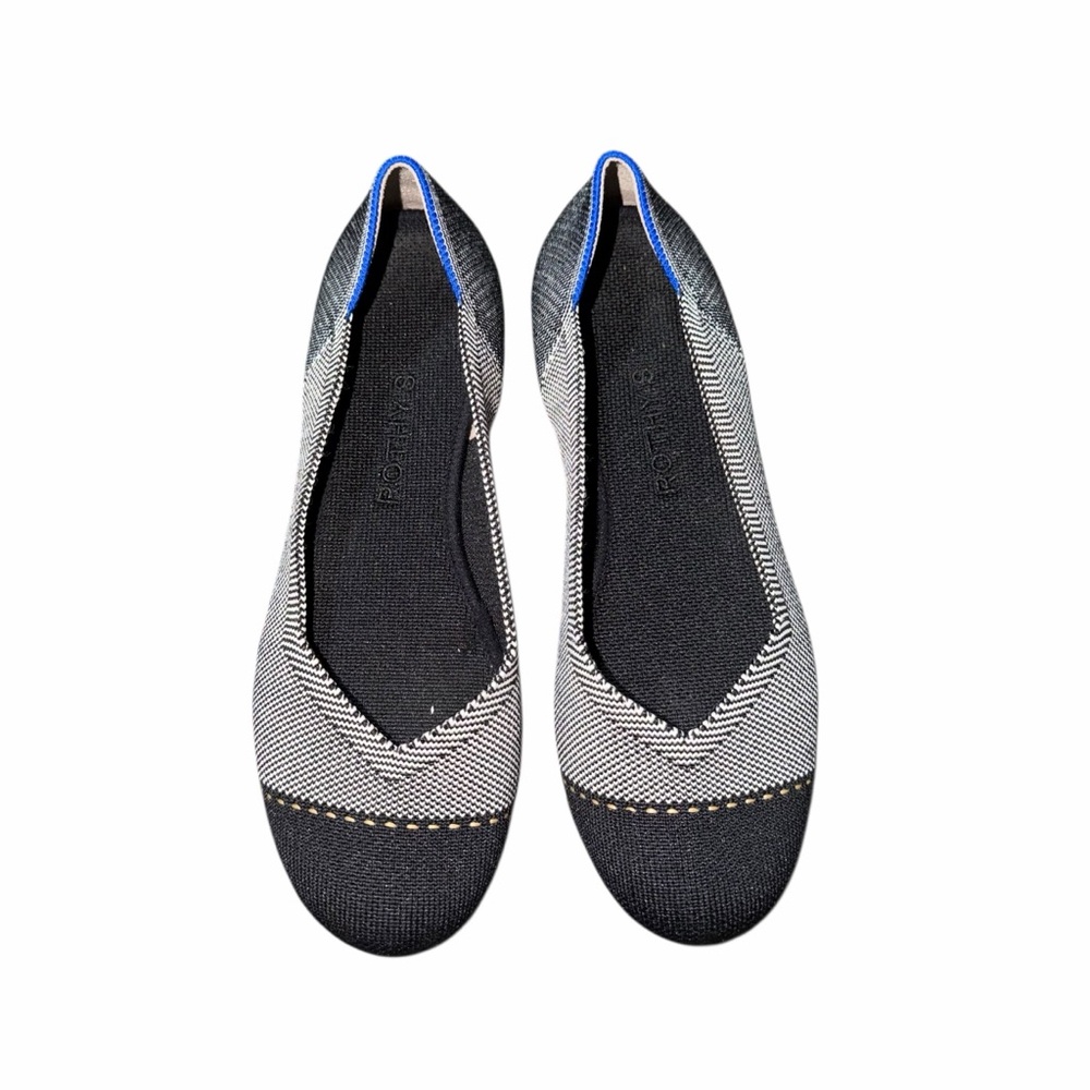 Rothy's The Flat Grey Mist Cap Toe Ballet Flats Women's Size 7.5